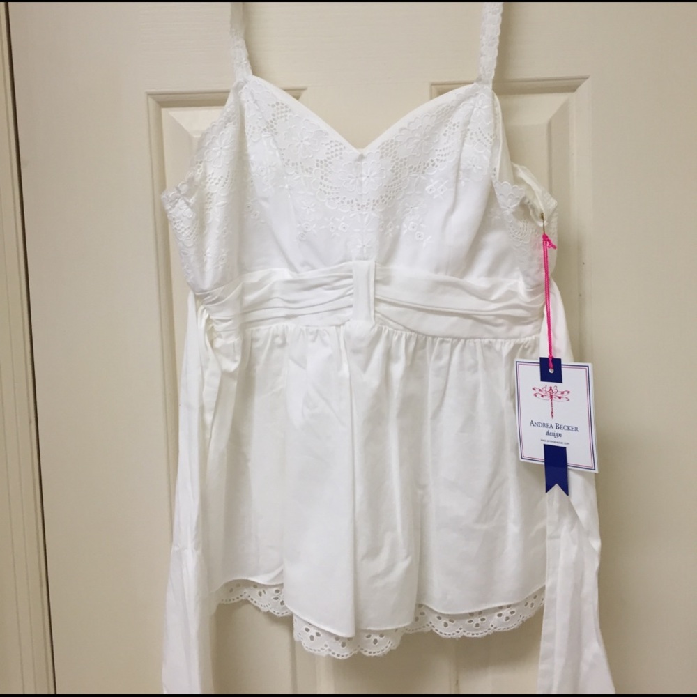 NWT Andrea Becker White Capetown Cami S